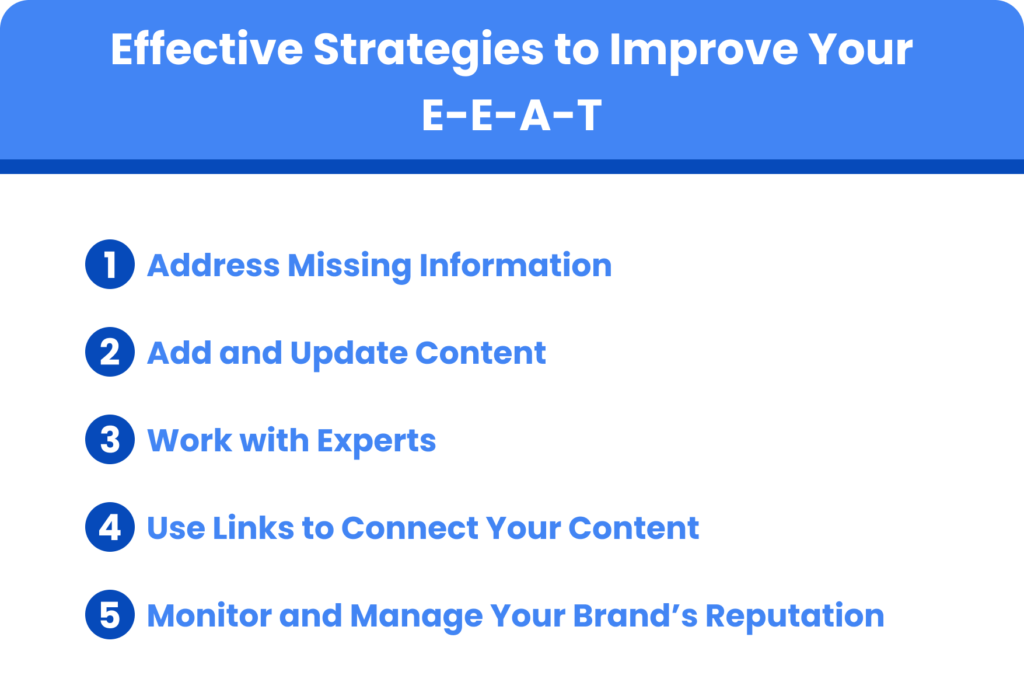 Effective strategies to improve your E-E-A-T